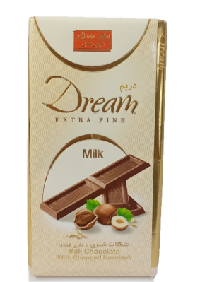 شکلات شیری با مغز فندق دریم شیرین عسل60گرم