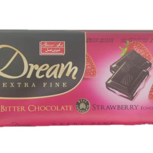 شکلات تلخ مغز دار  دریم توت فرنگی شیرین عسل 100گرم