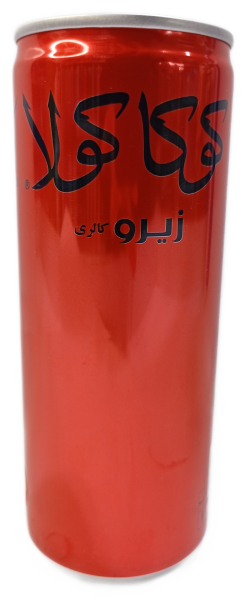 نوشابه وکا کولا زیرو قوطی 250 میلی
