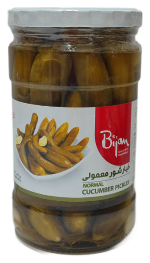 خیارشور معمولی شیشه ای بیژن660گرم