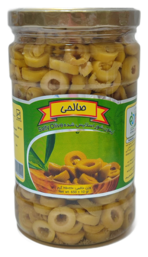 زیتون شور اسلایس شیشه ای صالحی650گرم