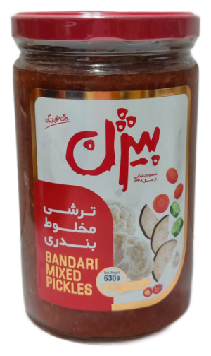 ترشی مخلوت بندری شیشه ای بیژن630گرم