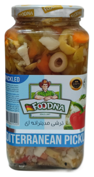 ترشی مدیترانه ای شیسشه ای فودنا630گرم