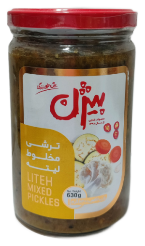 ترشی مخلوط لیته شیشه ای بیژن 630 گرم