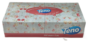 دستمال کاغذی 100برگ دولایه تنو