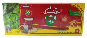 چای سیاه کیسه ای دو غزال ساده25عددی
